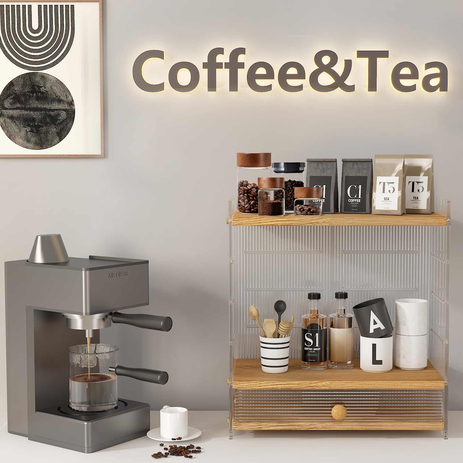 2-Tier Bathroom Organizers and Storage, Acrylic Makeup Organizer Countertop with 4 Adjustable Height, Bathroom Counter Organizer, Vanity Organizer, Perfume and Large Skincare Organizers, Ideal Gift - Image 6